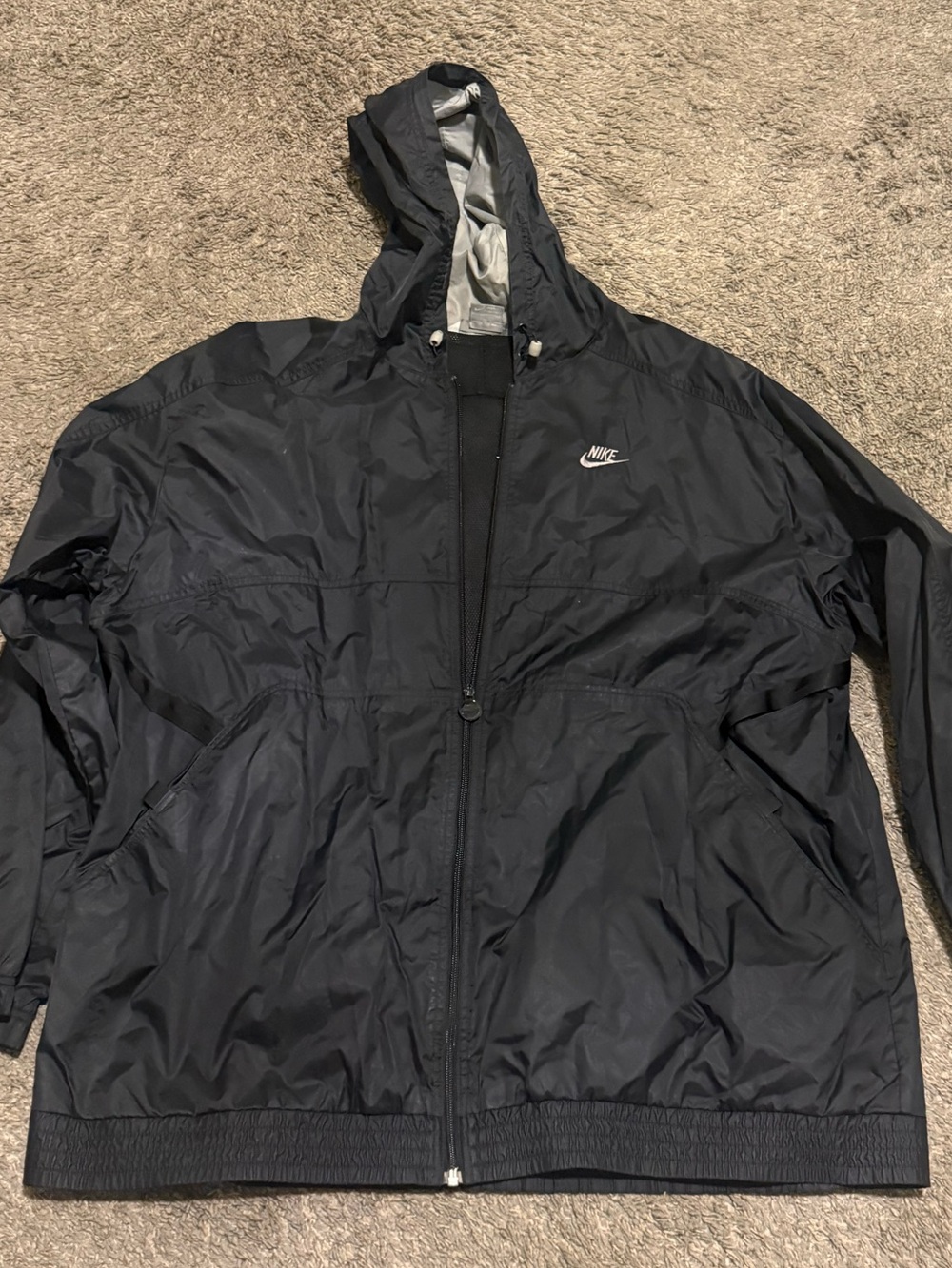 Nike Black Hooded Windbreaker with hood